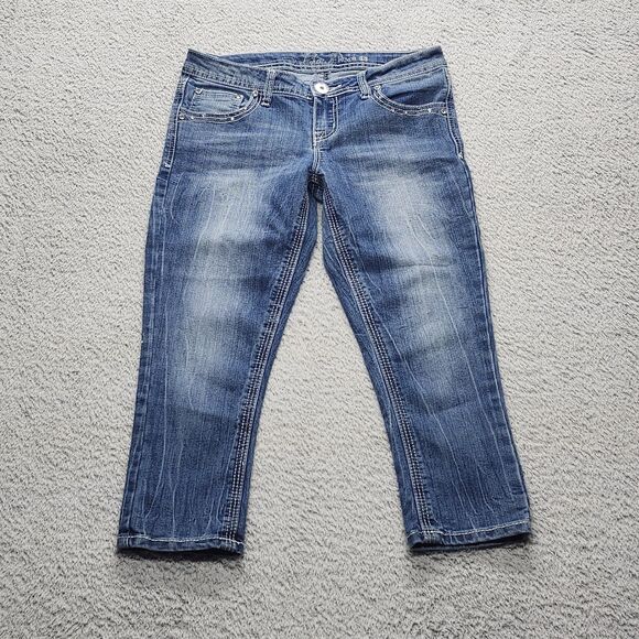 Revolution By Revolt Size 5 Women’s Crop Denim Blue Jean - Picture 2 of 12